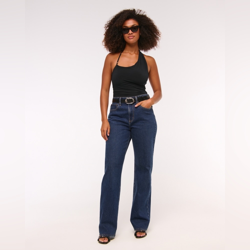Abercrombie & Fitch Curve Love High Rise 90s Relaxed Jean Size 25 Short NWOT